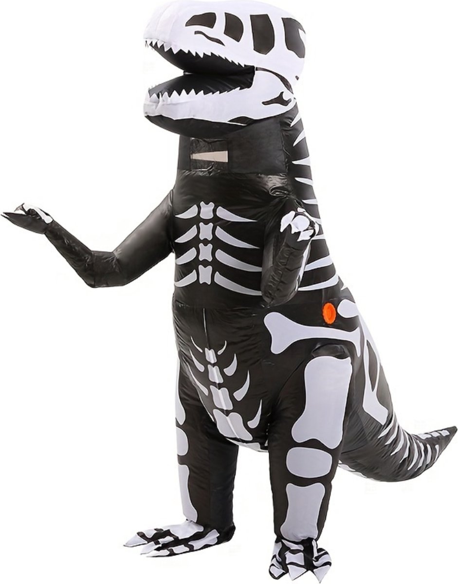 Livano Halloween Outfit - Halloween Kostuum - Pak - Opblaasbaar Kostuum - Costume - Carnaval - Volwassenen - T-Rex Skelet