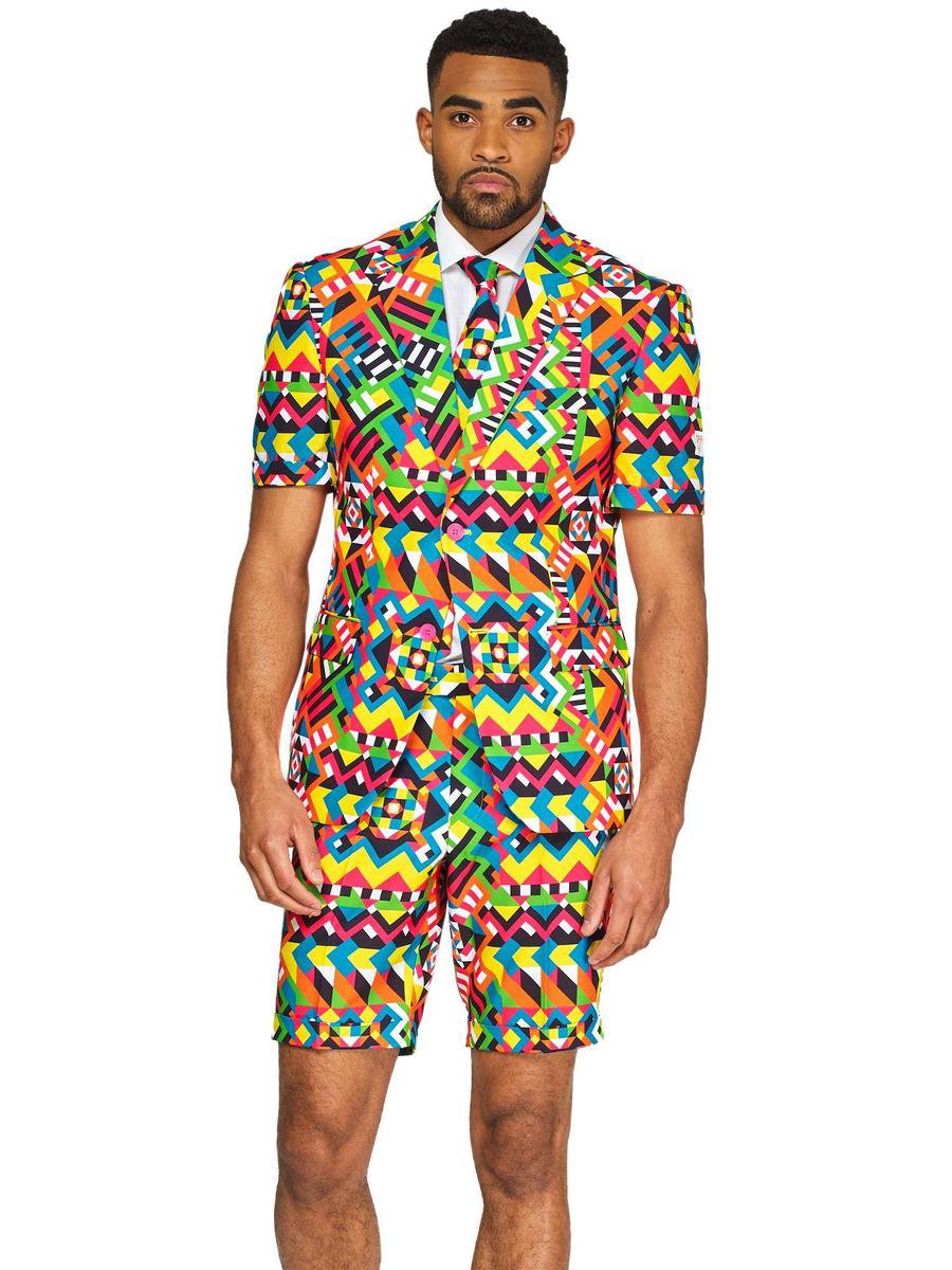 OppoSuits Abstractive - Zomerpak voor heren - Meerkleurig - Carnaval - Festivals - Maat 58