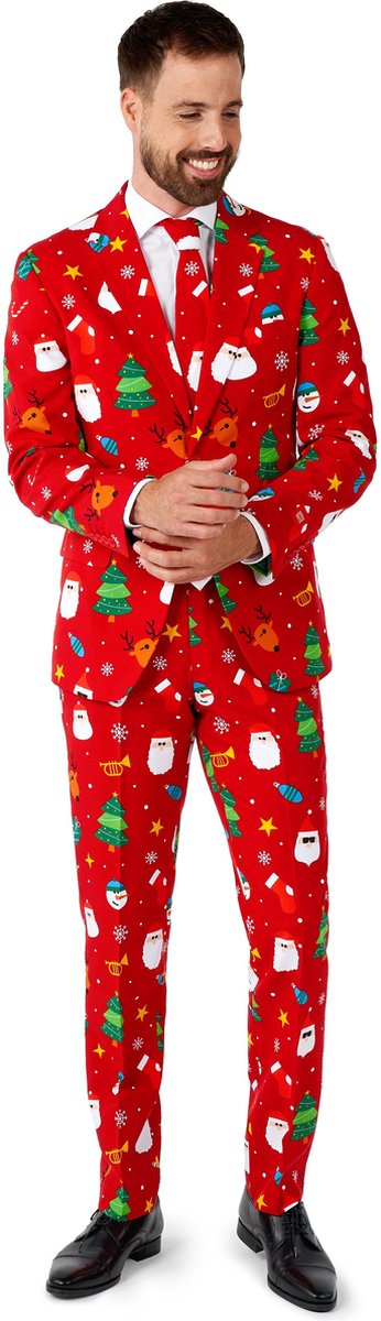 OppoSuits Festivity Red - Heren Pak - Kerst Outfit - Rood - Maat EU 46