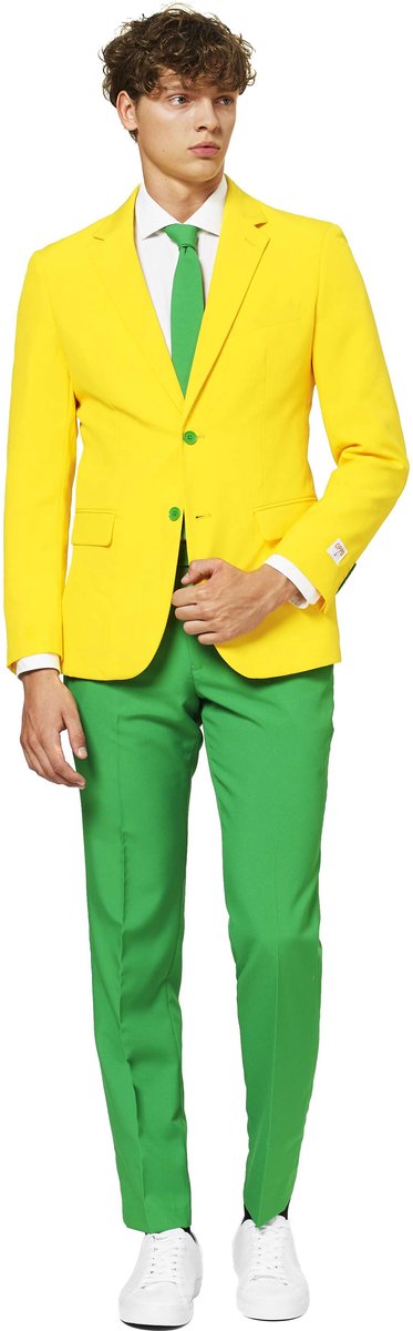 OppoSuits | Green and Gold | Mannen Kostuum | Meerkleurig | Carnaval | Maat 58