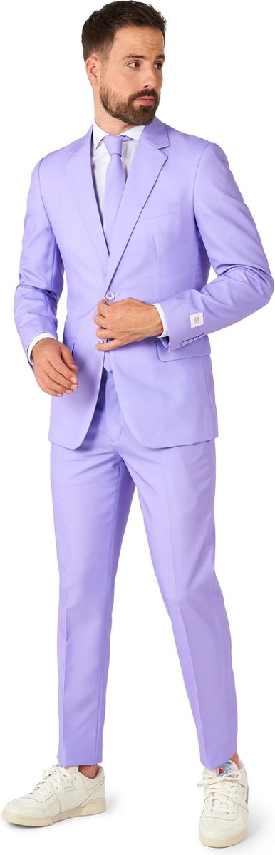 OppoSuits Lavish Lavender - Heren Pak - Casual Effen Gekleurd - Paars - Maat: EU 56