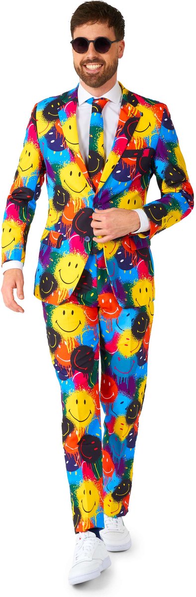 OppoSuits Smiley™ Drip - Heren Pak - Smiley Suit - Meerkleurig - Maat: EU 46