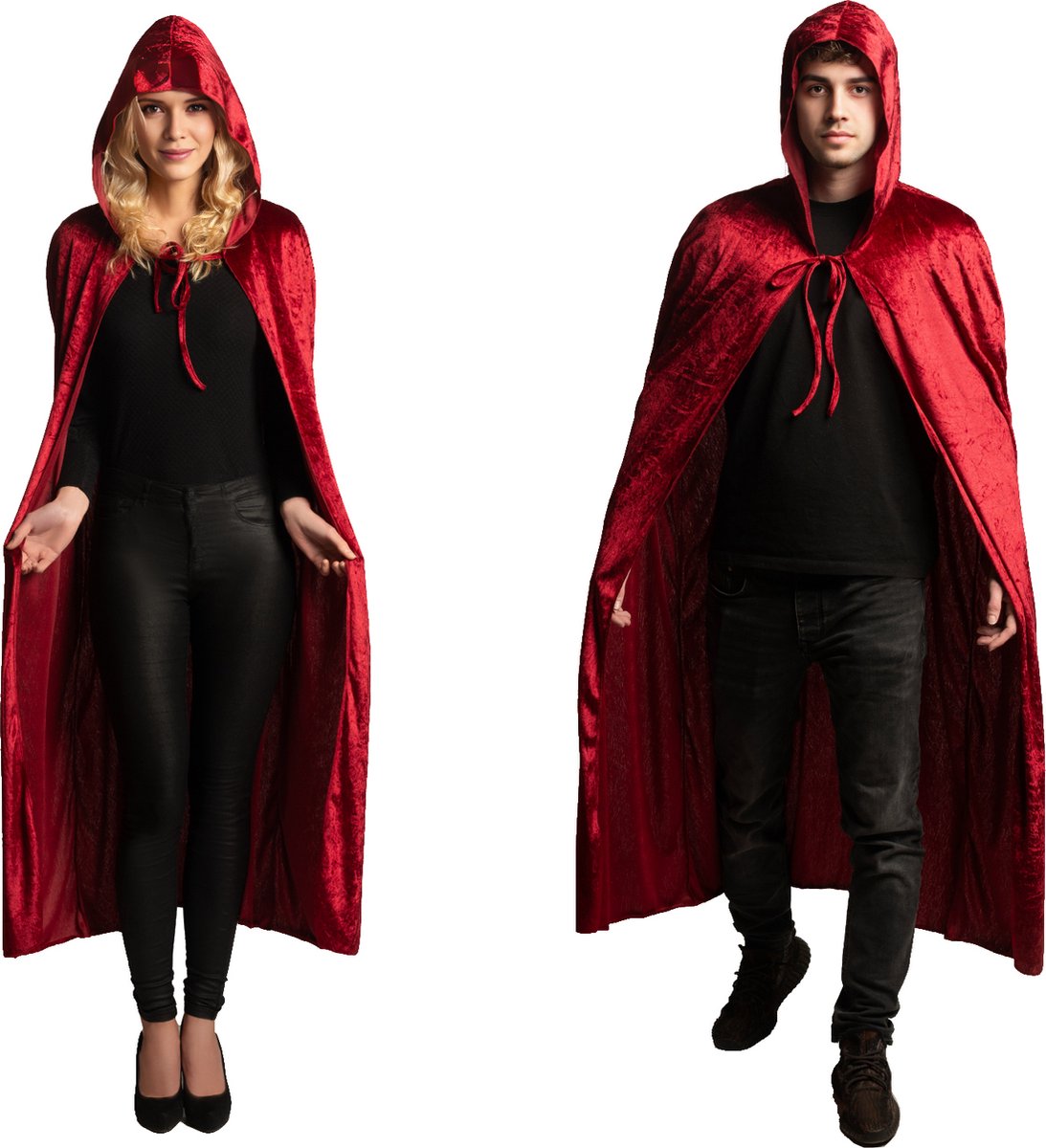 Partychimp Halloween Verkleed Cape Met Capuchon Carnavalskleding voor volwassenen Halloween Kostuum Dames Halloween Kostuum Heren - Polyester - Rood - Unisex - 1-Delig cape