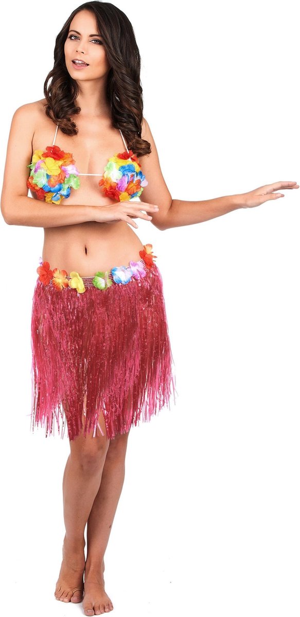 Roze hawaii rok voor volwassen - Verkleedkleding