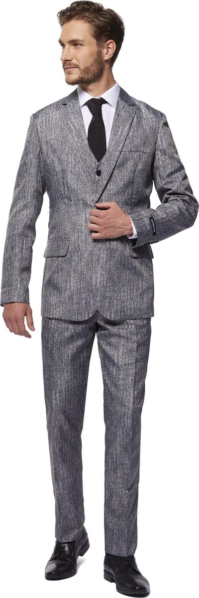 Suitmeister 20's Gangster Grey - Heren Halloween Kostuum - Grijs - Maat S