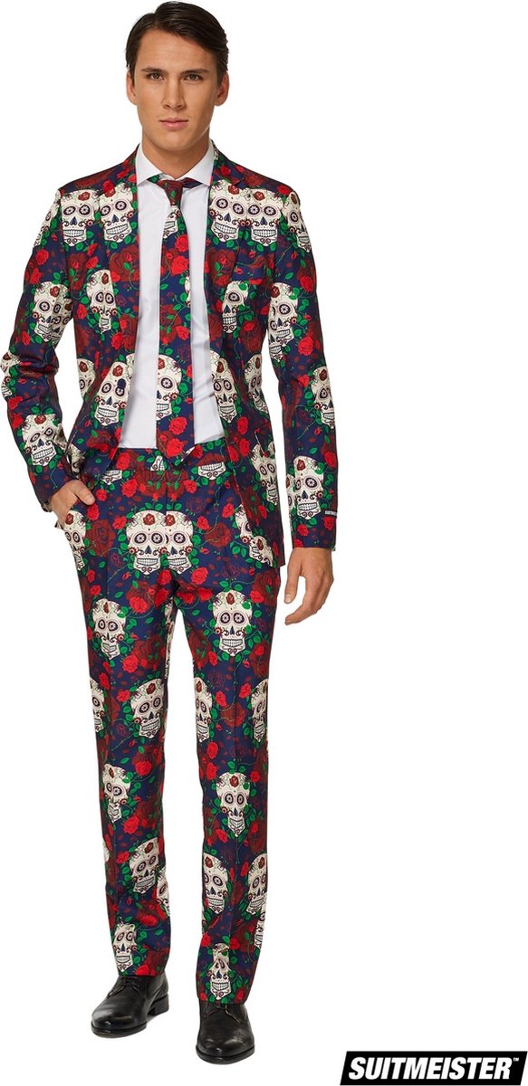 Suitmeister Day of the Dead - Heren Halloween Kostuum - Gekleurd - Horror - Maat M