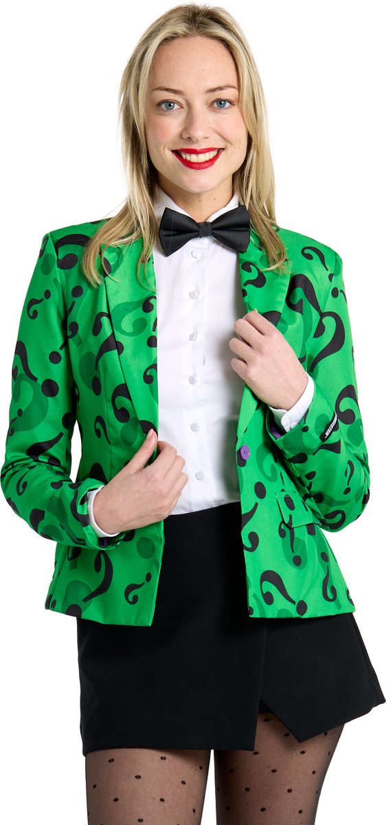 Suitmeister - The Riddler™ - Dames Jasje - Halloween kostuum - Batman DC Comics - Maat S