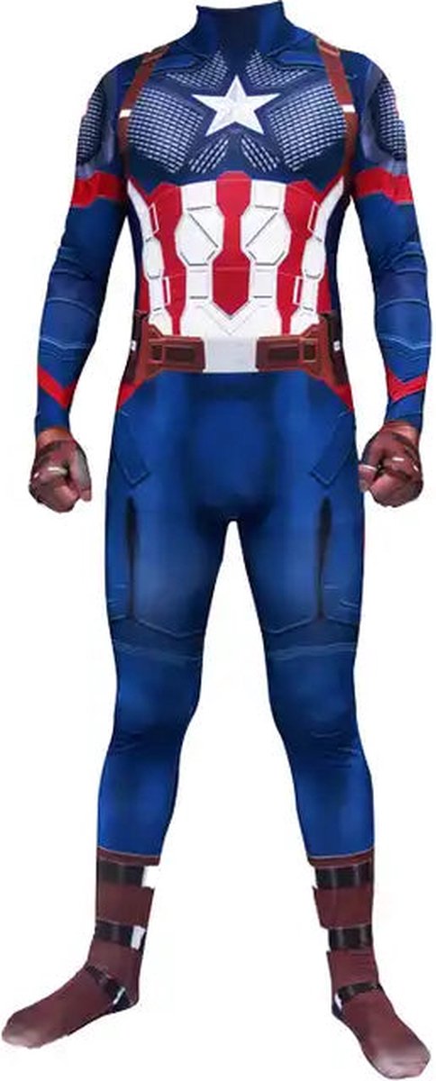 Superheldendroom - Captain America - 104 (3/4 Jaar) - Verkleedkleding - Superheldenpak