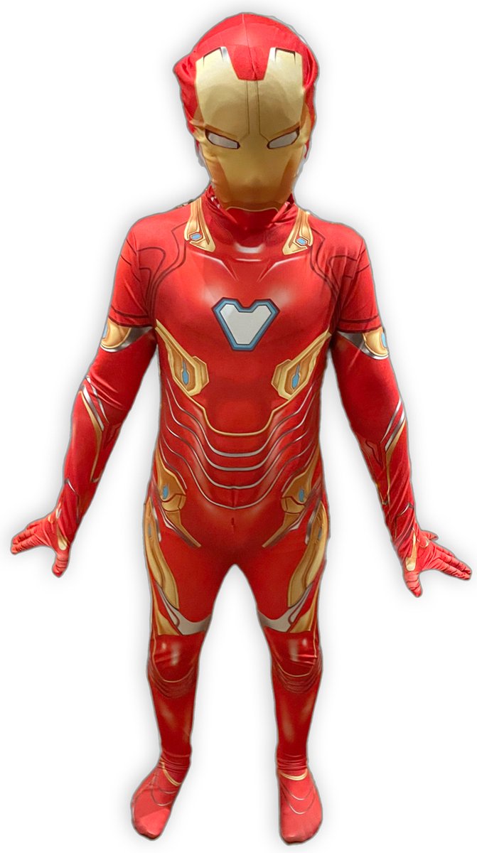 Superheldendroom - Iron Man - 146/152 (10/11 Jaar) - Verkleedkleding - Superheldenpak