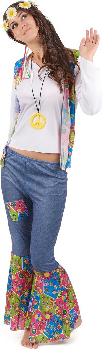 VEGAOO - Driekleurig Flower Power hippie pak voor vrouwen - M