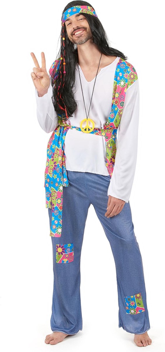 VEGAOO - Hippie Flower Power outfit voor heren - L