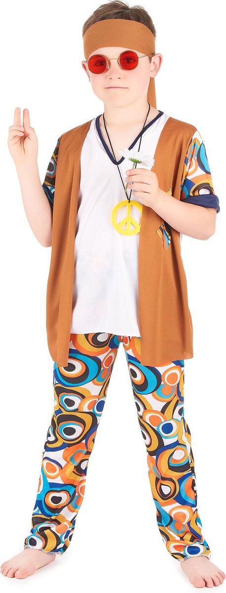 VEGAOO - Hippie outfit voor jongens - M 122/128 (7-9 jaar)