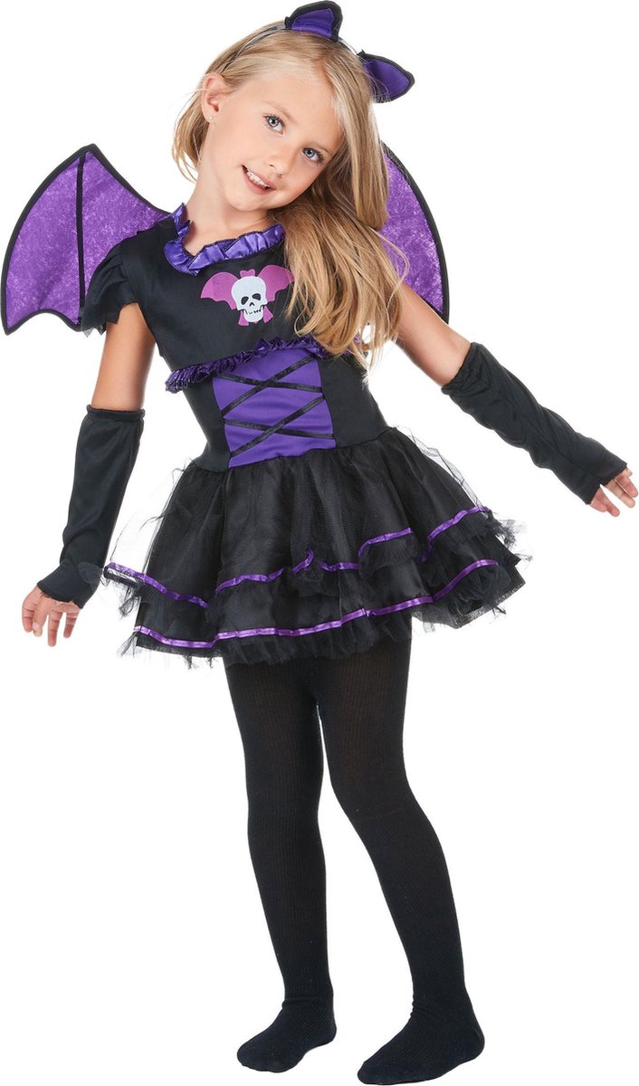 Verkleedkostuum paars vleermuis voor meisjes Halloween outfit - Kinderkostuums - 98/104