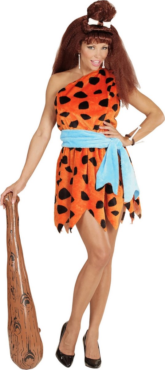 Widmann - The Flintstones Kostuum - Flintstones Vrouw Stenen Tijdperk Kostuum - Oranje - Small - Carnavalskleding - Verkleedkleding