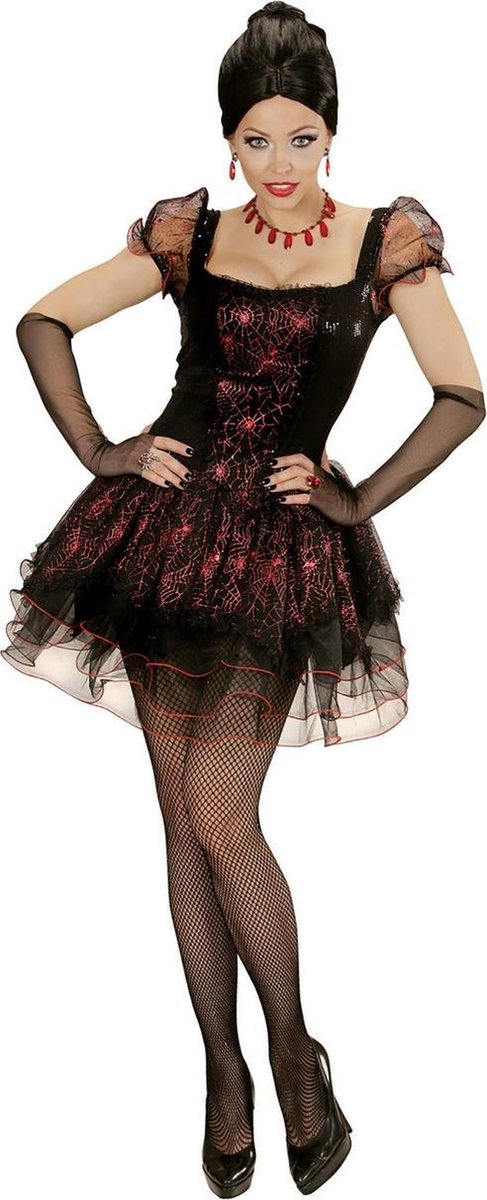 Widmann - Vampier & Dracula Kostuum - Burlesque Vampier - Vrouw - Zwart - Medium - Halloween - Verkleedkleding