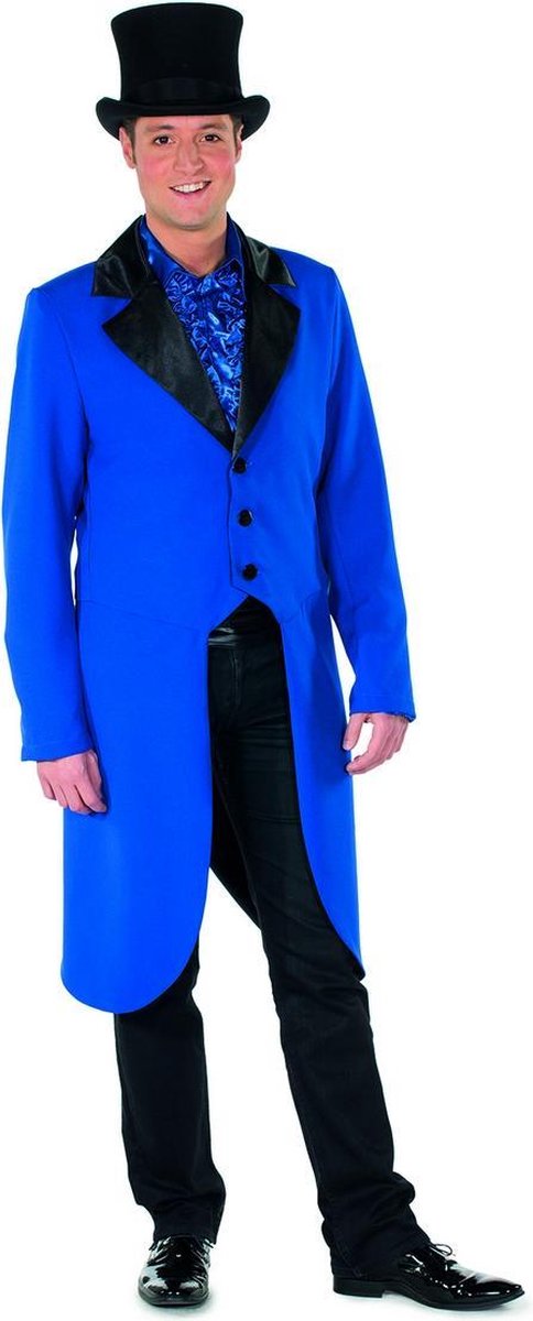 Wilbers & Wilbers - Goochelaar Kostuum - Slipjas Dompteur Leeuwentemmer Circus Blauw Man - Blauw - Maat 48 - Carnavalskleding - Verkleedkleding