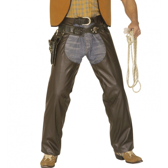 Wilde westen kostuum - Cowboy - heren verkleed kleding - Lederlookchaps M/L -