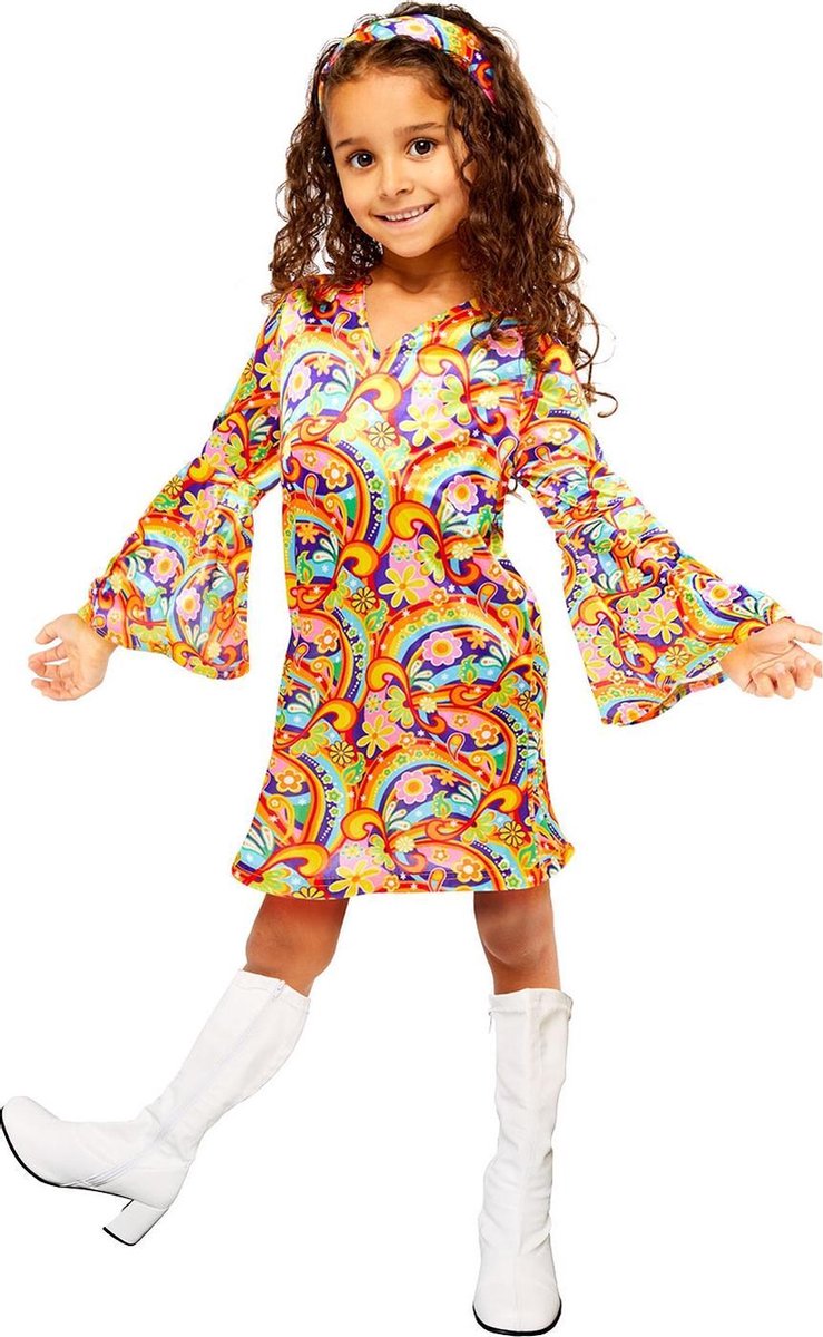 Amscan Kinderkostuum Rainbow Hippie Meisjes Maat 6-8 Jaar