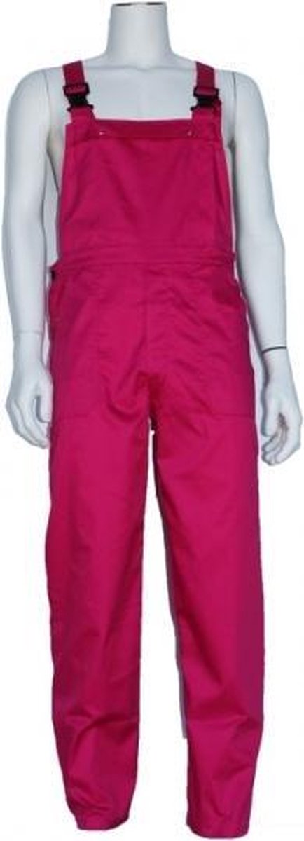 Carnaval verkleed tuinbroek voor kinderen - fuchsia roze - verstelbaar - zijzakken - overall 116