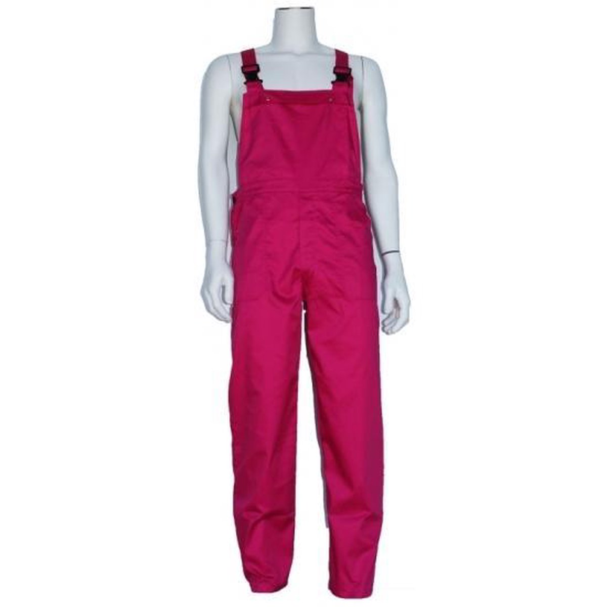 Carnaval verkleed tuinbroek voor kinderen - fuchsia roze - verstelbaar - zijzakken - overall 140