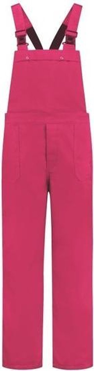 Carnaval verkleed tuinbroek voor volwassenen - fuchsia roze - verstelbaar - zijzakken - werk overall - verkleedkleding M