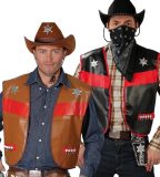 Cowboy Gilet Heren - Kleurkeuze: Zwart