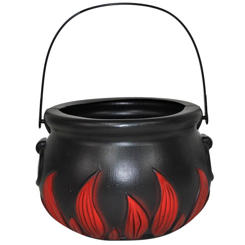 Decoratie heksenketel/kookpot zwart 18 cm - Halloween versiering -