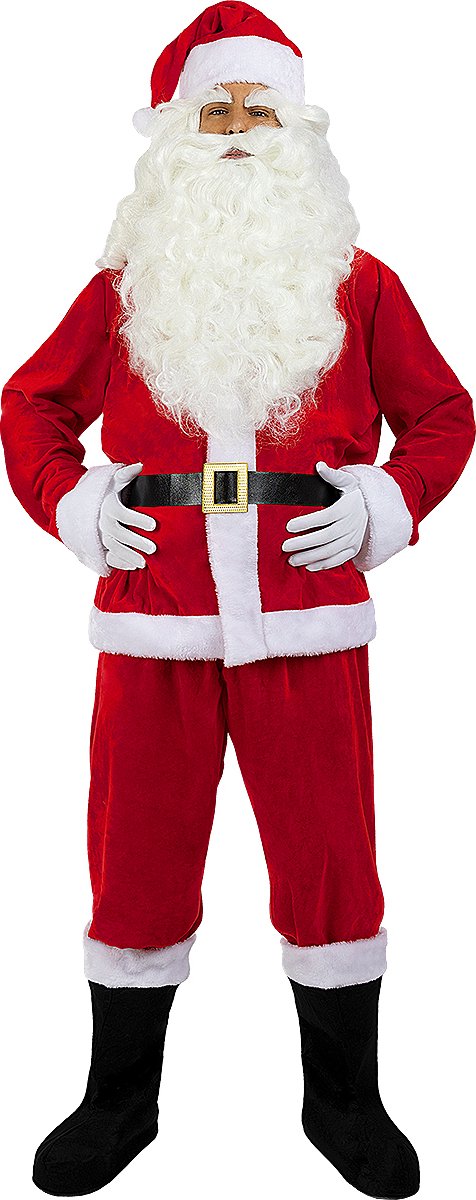 FUNIDELIA Deluxe Kerstman Kostuum voor Mannen - Maat: 3XL - Rood