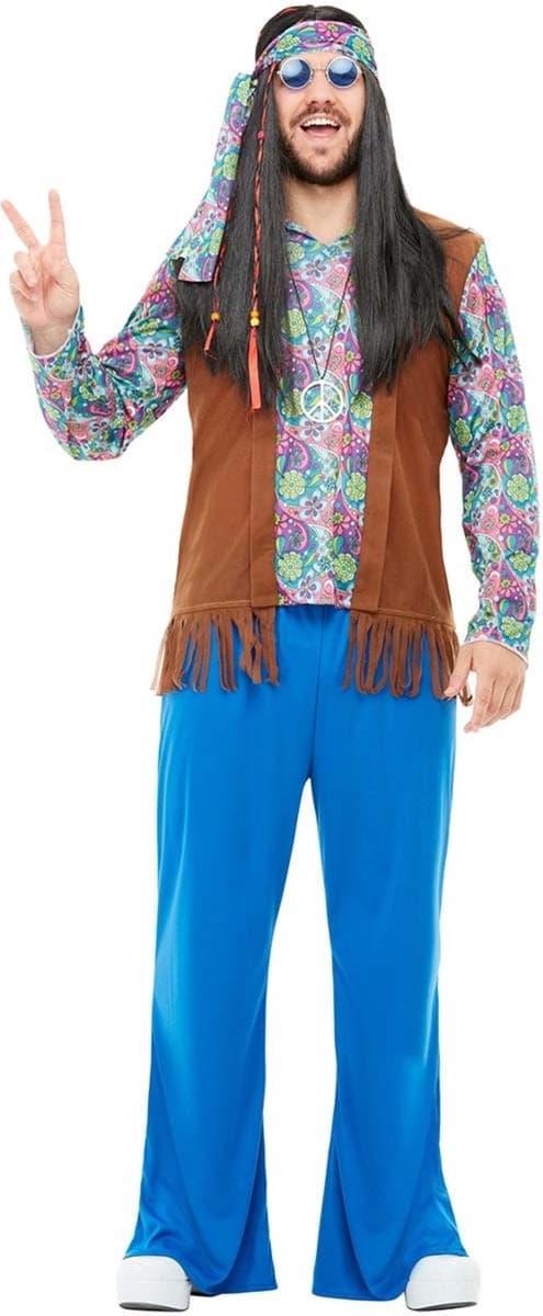 FUNIDELIA Hippie Kostuum voor mannen - Maat: XXL - Meerkleurig