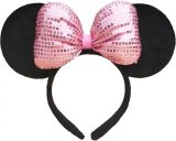 Grote strik Minnie Mouse oren - roze glitter