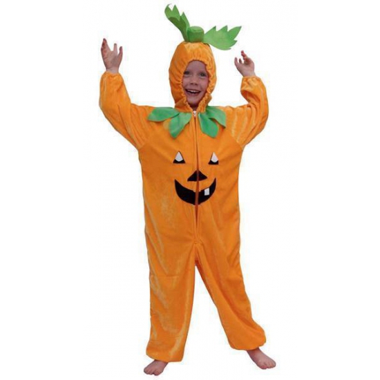 Halloween verkleedkostuum - pompoen - onesie - voor kinderen 104 -