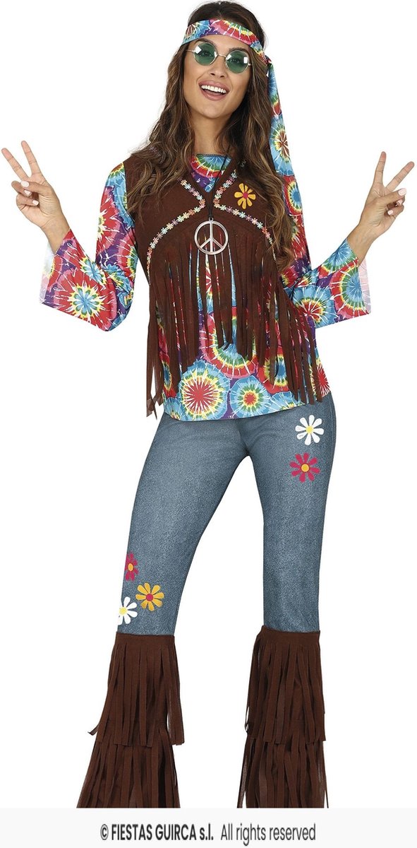 Hippie Kostuum Vrouw Peace Lotus - Maat S