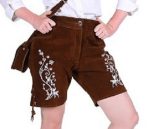 Korte donker bruine Lederhose dame - tiroler - broek ''Emma'' (maat 46)