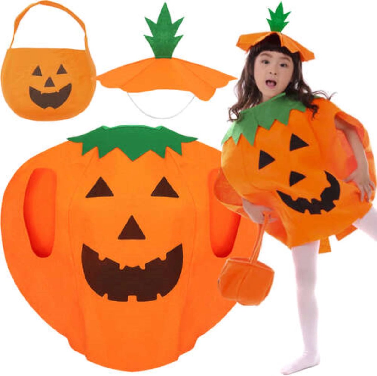 Kruzzel Pompoen Kostuum voor Kinderen - Vier Halloween in Stijl