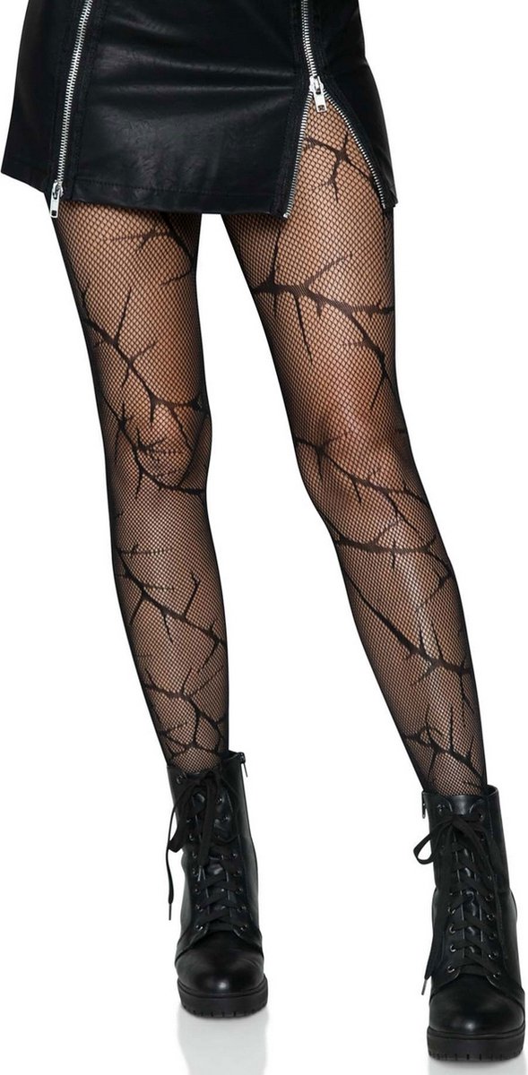 Leg Avenue - Halloween - Panty Visnet Zwart - Zwart - One Size - Verkleedkleding