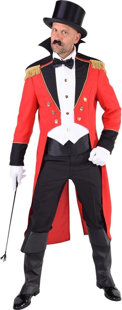 Magic By Freddy's - Circus Kostuum - Circusdirecteur Wilde Leeuwen Temmer Man - Rood - XXL - Carnavalskleding - Verkleedkleding