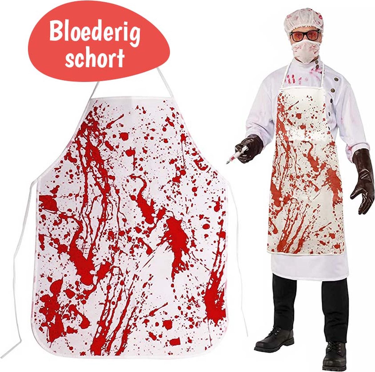 Nep Bloed Schort - 70x58cm - Halloween Kostuum - Verkleedkleren Volwassenen - Carnavalskleding