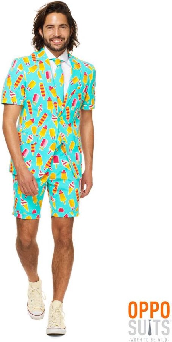 OppoSuits | Cool Cones | Mannen Kostuum | Blauw | Zomer | Maat 58