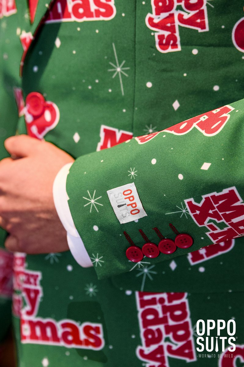 OppoSuits Happy Holidude - Mannen Kostuum - Groen - Kerst - Maat 54