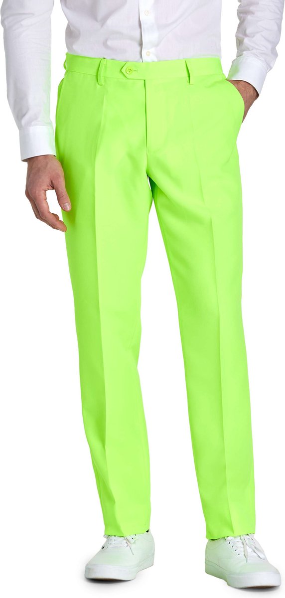 OppoSuits Neon Lucky Lime - Heren Pak - Neon Groen - Maat 52