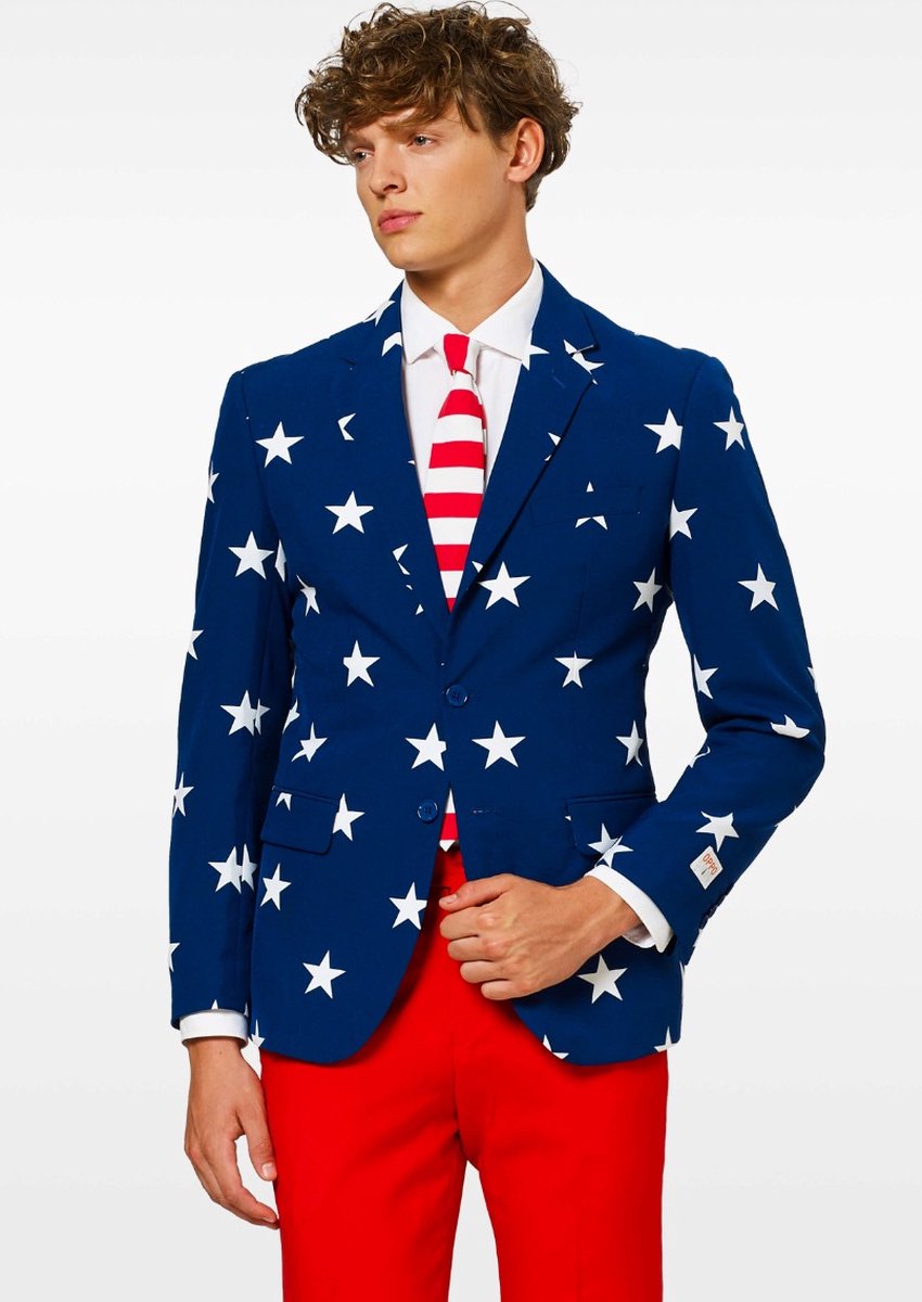 OppoSuits Stars and Stripes - Mannen Kostuum - Gekleurd - Feest - Maat 60