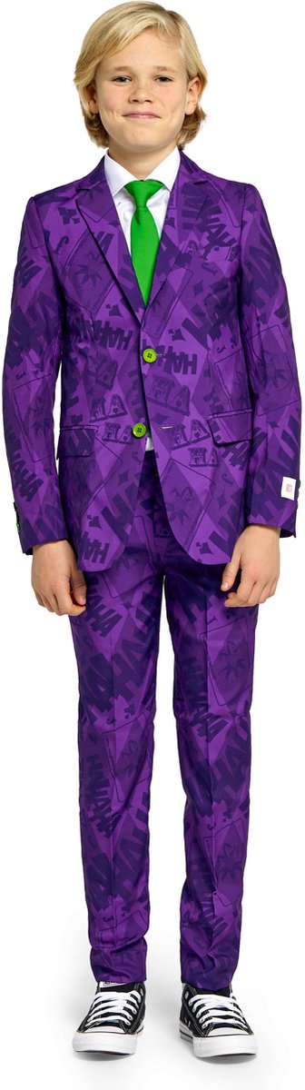 OppoSuits Tiener The Joker™ - Jongens Pak - Joker Kostuum Halloween - Paars - Maat: EU 134/140 - 10 Jaar