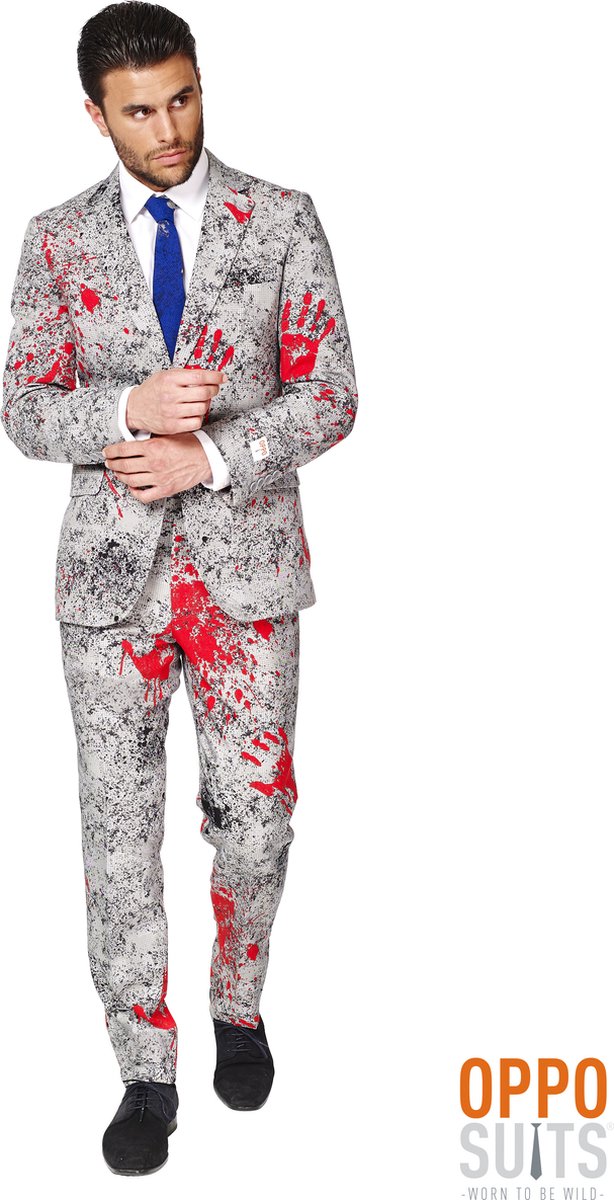 OppoSuits Zombiac - Heren Halloween Kostuum - Zombie Pak - Grijs - Horror - Maat 58