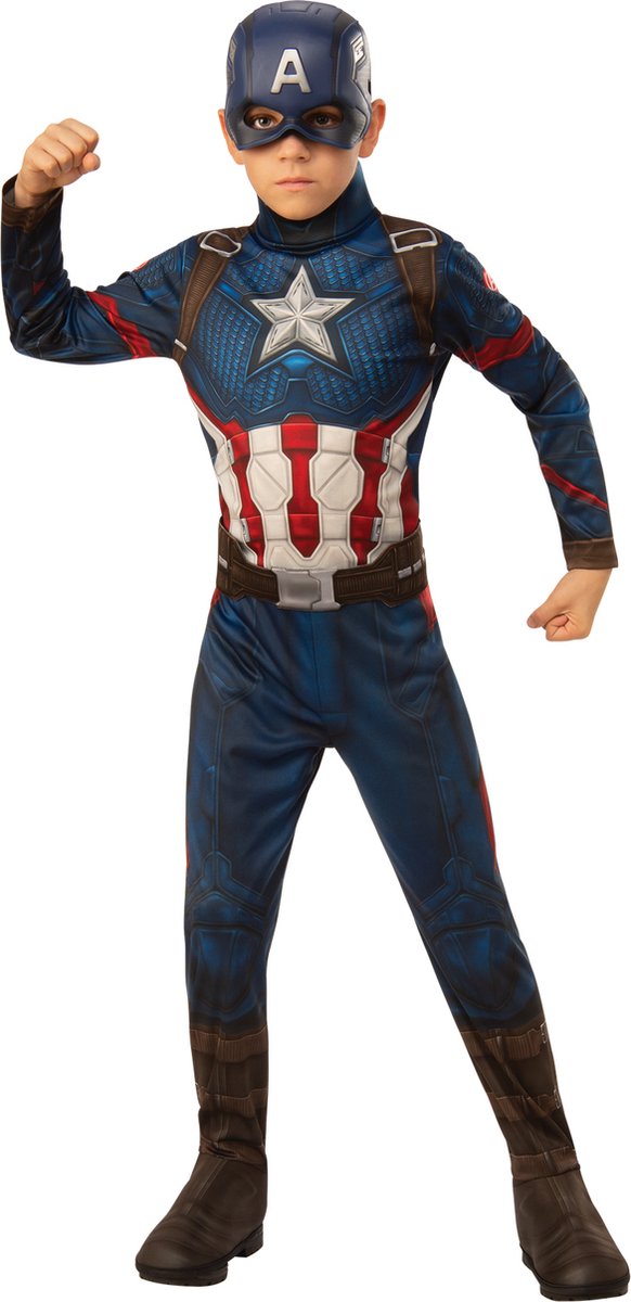 Rubies - Captain America Kostuum - Captain America Kostuum Jongen - Rood / Wit / Blauw - Maat 104 - Carnavalskleding - Verkleedkleding