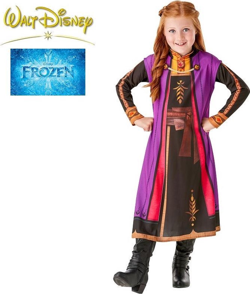 Rubie's Verkleedjurk Anna Frozen 2 Meisjes Bruin/paars Mt 128