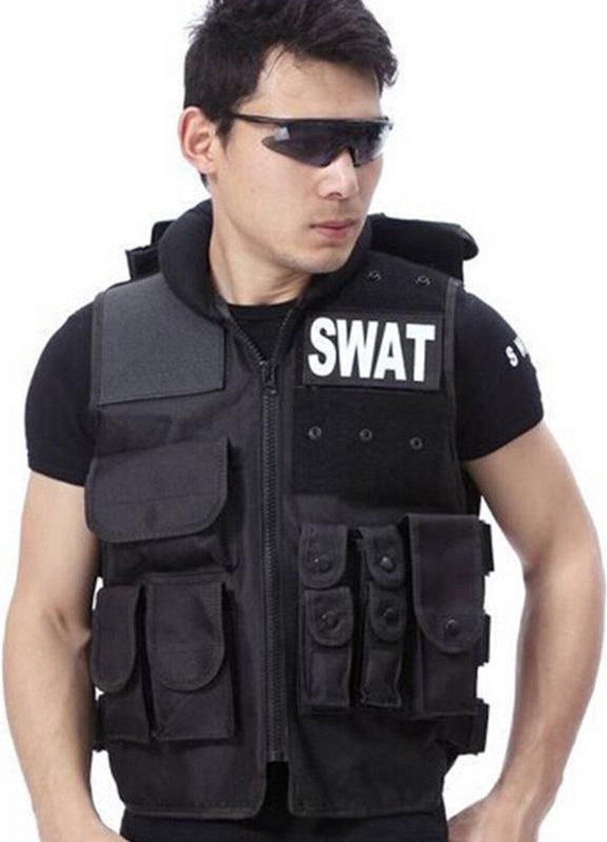 SWAT Vest Carnaval - Volwassenen - Politie - Leger - One Size Verstelbaar - Een Stuk