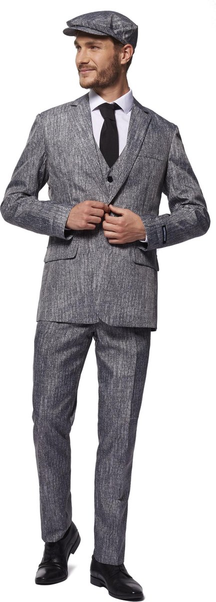 Suitmeister 20's Gangster Grey - Heren Halloween Kostuum - Grijs - Maat M