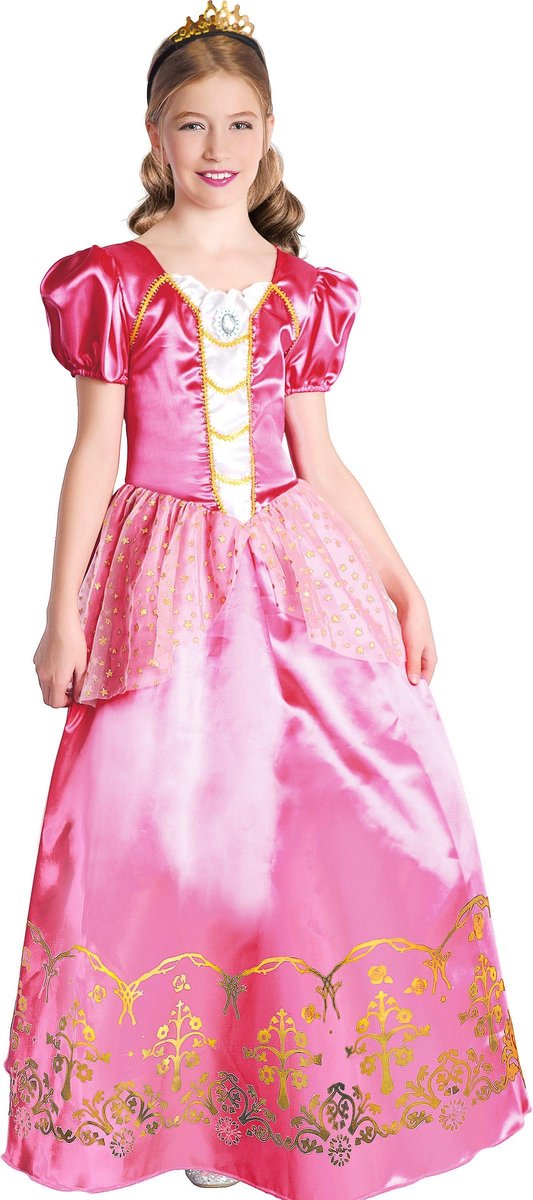 Vegaoo - Elegante roze en goudkleurige prinses outfit voor meisjes