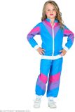 Widmann - Jaren 80 & 90 Kostuum - Lekker Sportief Retro Trainingspak Blauw Kind Kostuum - Blauw - Maat 128 - Carnavalskleding - Verkleedkleding