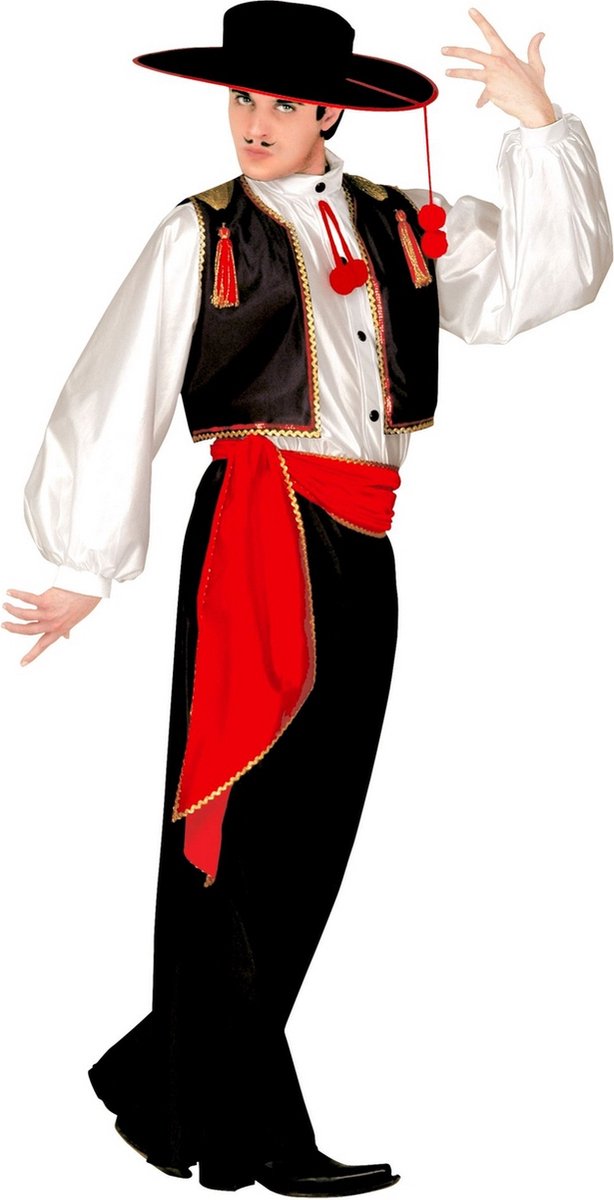 Widmann - Spaans & Mexicaans Kostuum - Flamenco Danser Mr Ole Kostuum Man - Rood, Zwart - XL - Carnavalskleding - Verkleedkleding